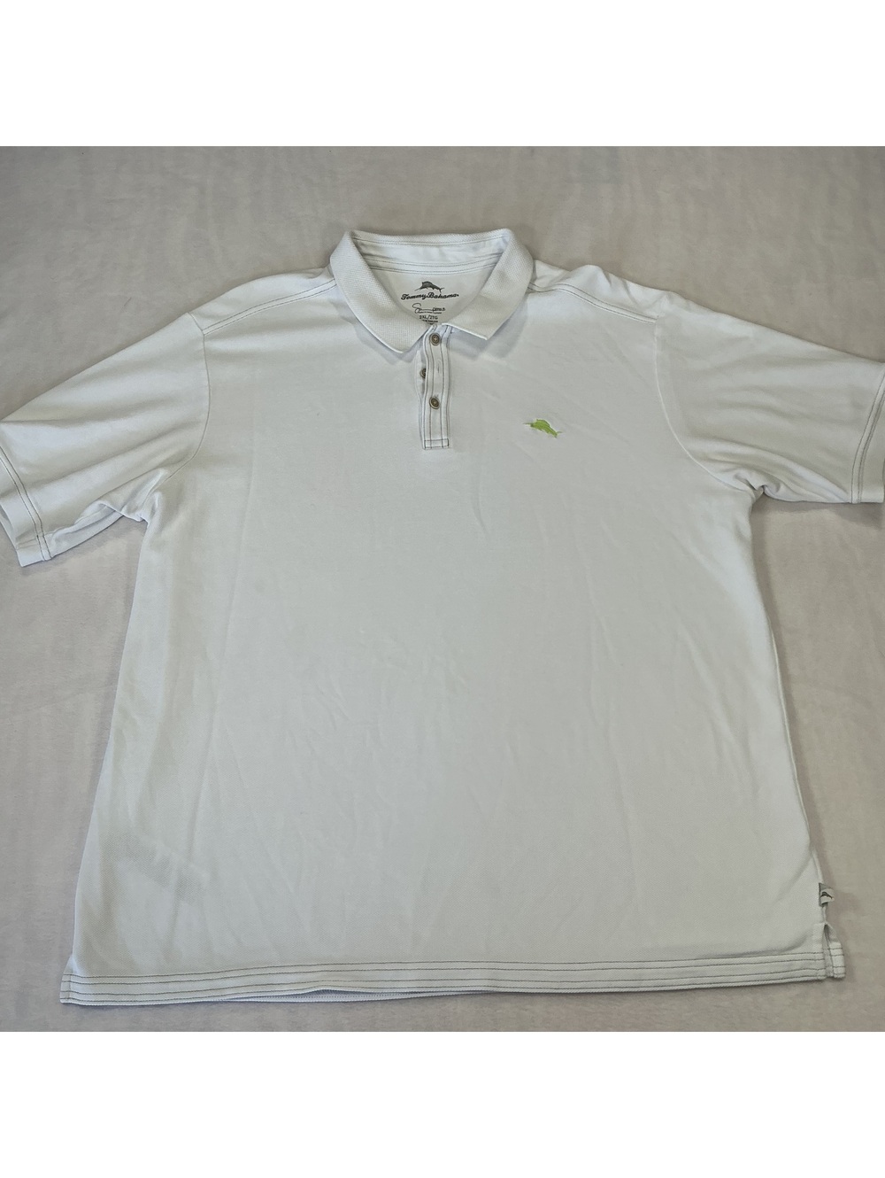 Tommy Bahama Mens 2XL White100% Pima Cotton Polo Shirt Sailfish Logo Golf Casual - Picture 1 of 10